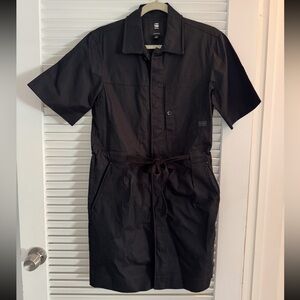 G-Star RAW Army Shirt Dress Black NWT Utility Tie Waist S